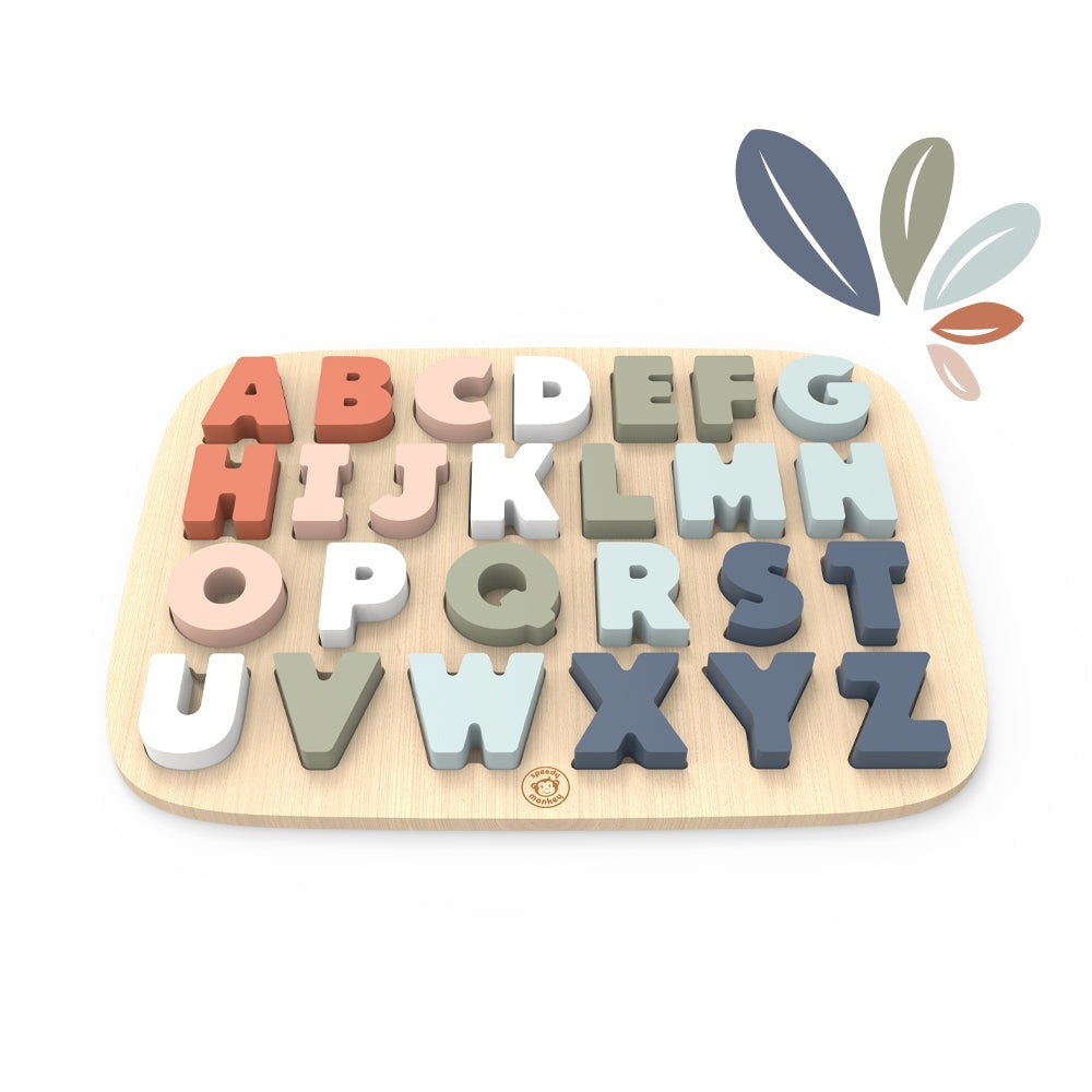 Puzzle Alfabet din lemn, Speedy Monkey