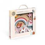 Speedy Monkey Puzzle cu unicorn din lemn incastru 8 piese personaje de basm din lemn certificat FSC 12 luni+