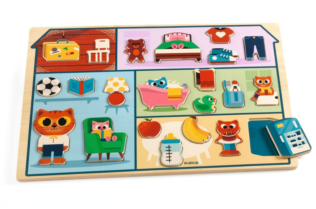 Puzzle din lemn Acasa, Djeco