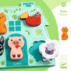 Puzzle din lemn cu baza din fetru, Djeco