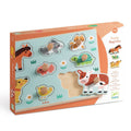Puzzle din lemn cu butoni, Djeco