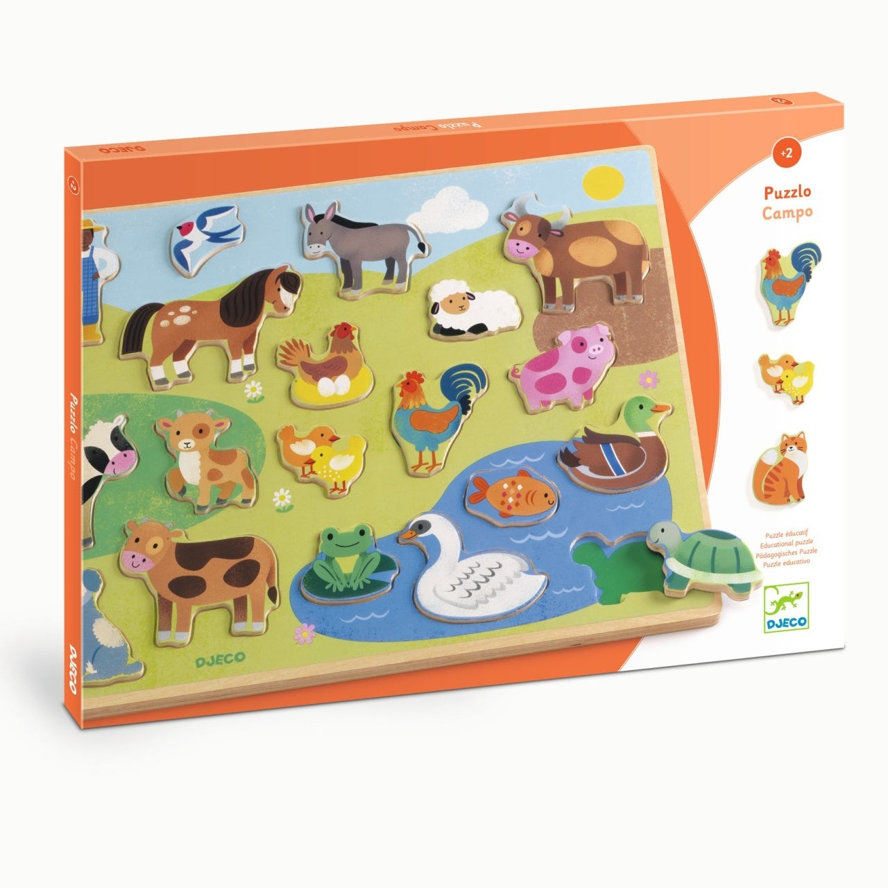 Puzzle din lemn Ferma, Djeco