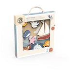 Speedy Monkey Puzzle din lemn Ocean incastru 8 piese figurine, lemn certificat FSC, 12 luni+