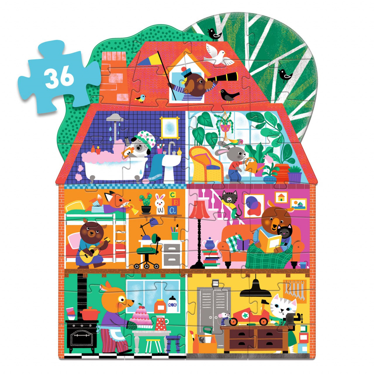 Puzzle gigant Casa micilor prieteni, Djeco