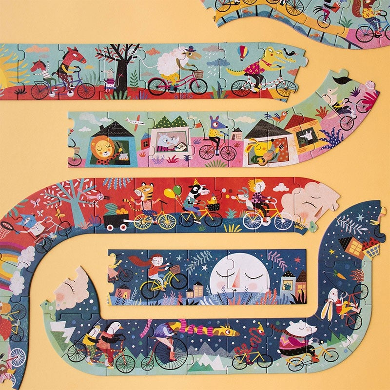 Puzzle gigant Drumul lung cu bicicleta, Londji