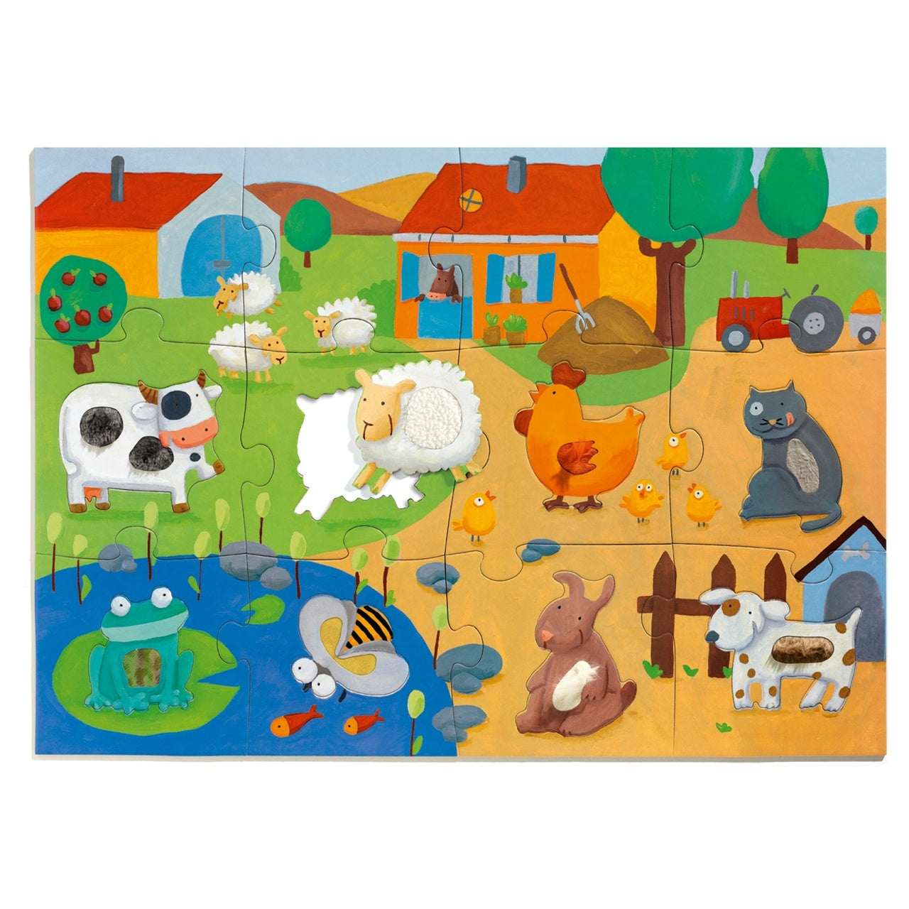 Puzzle gigant tactil Ferma, Djeco