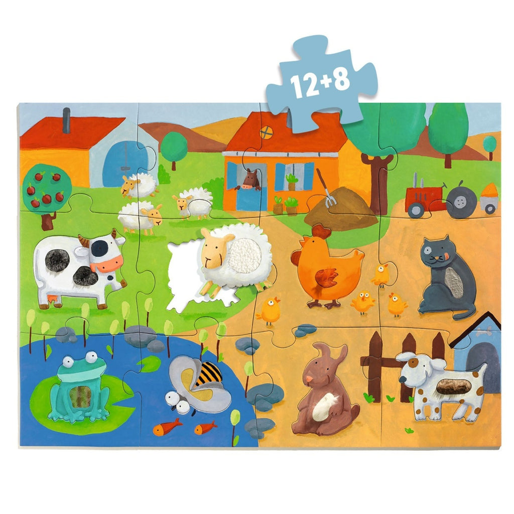 Puzzle gigant tactil Ferma, Djeco