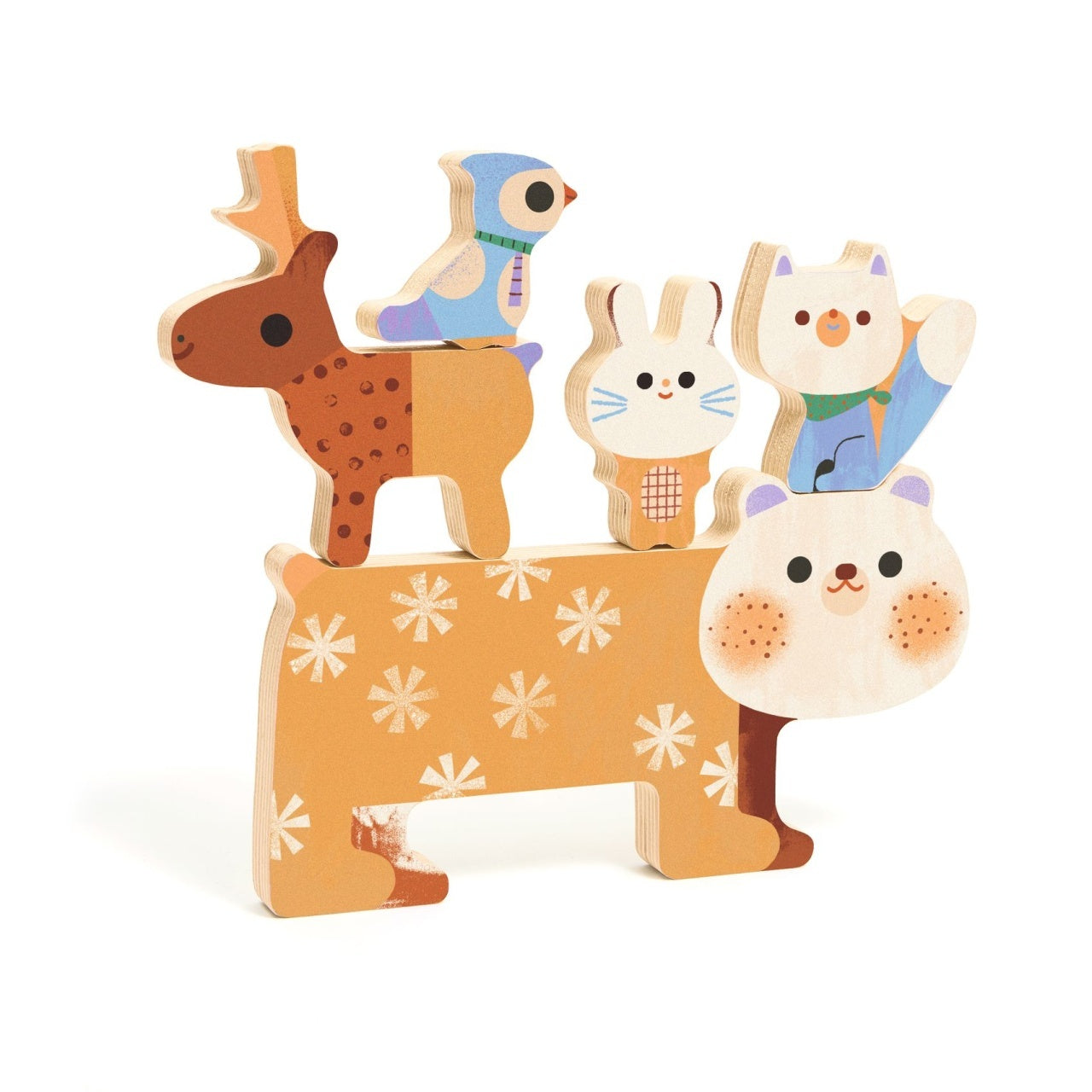 Puzzle lemn animale simpatice, Djeco