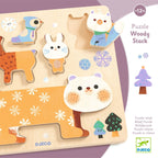 Puzzle lemn animale simpatice, Djeco