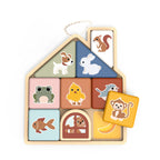 Speedy Monkey Puzzle magnetic din lemn Casuta 9 piese, lemn FSC, +12 luni, vopsele pe baza de apa