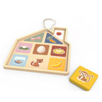 Speedy Monkey Puzzle magnetic din lemn Casuta 9 piese, lemn FSC, +12 luni, vopsele pe baza de apa