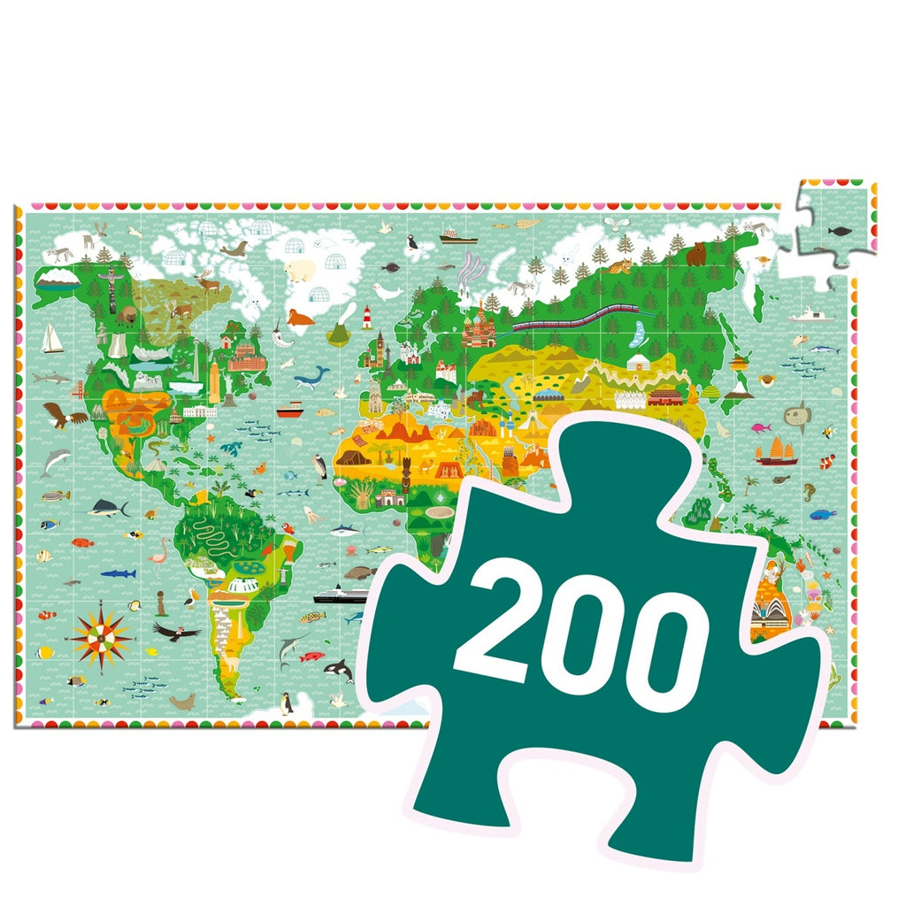 Puzzle observatie In jurul lumii, Djeco