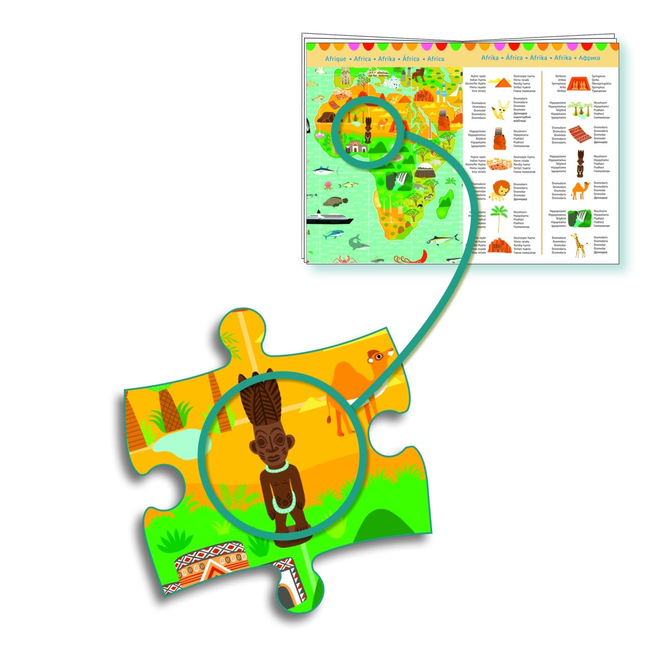 Puzzle observatie In jurul lumii, Djeco