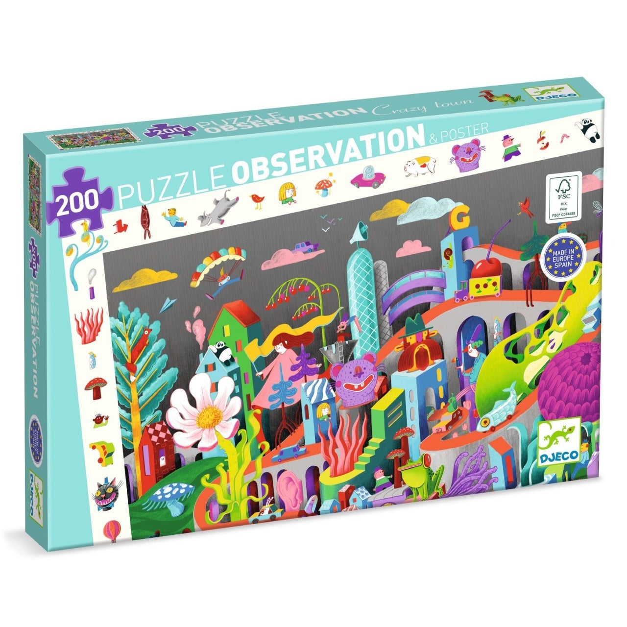 Puzzle observatie Nebunia din oras, Djeco