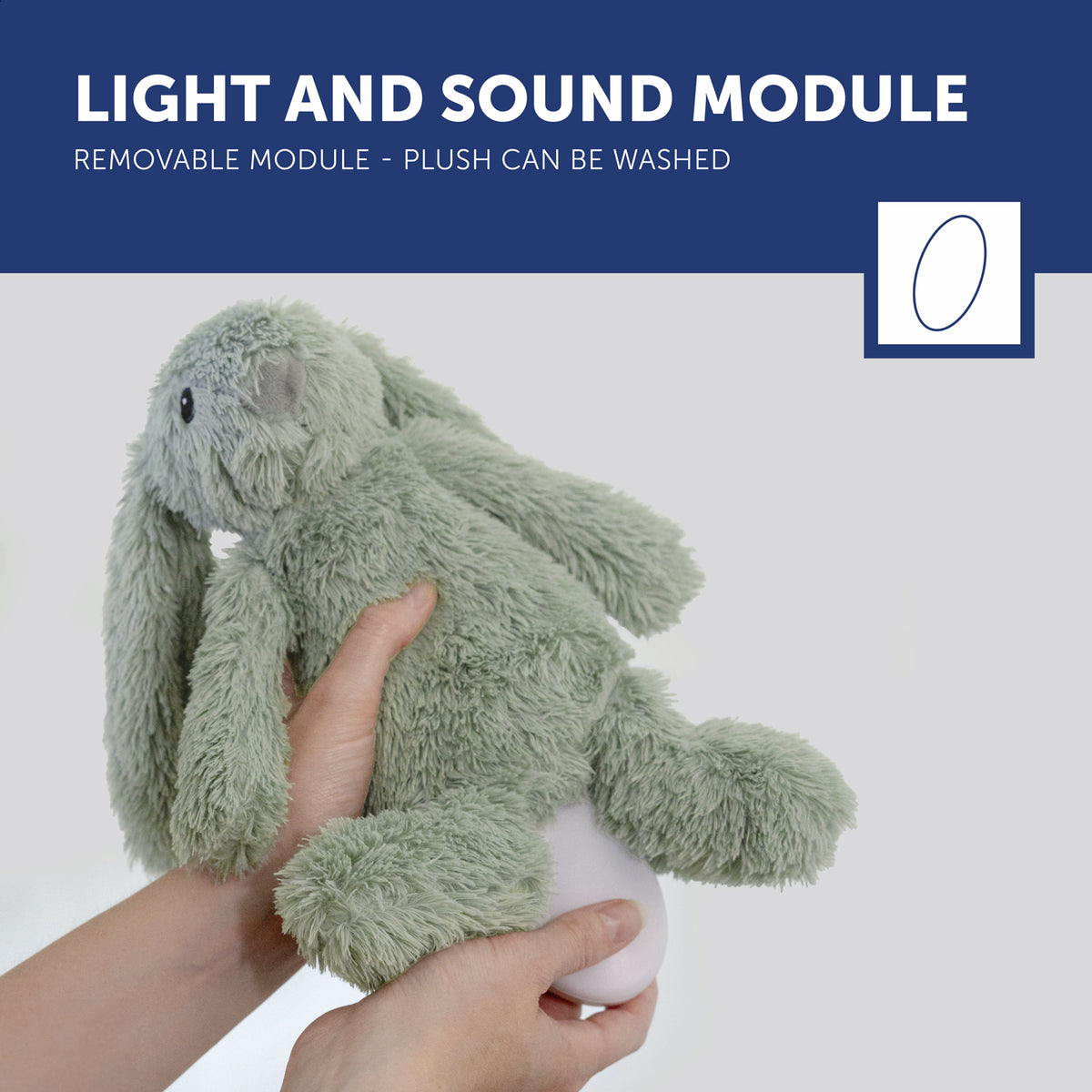 RO Bunny with light and sound device, Green