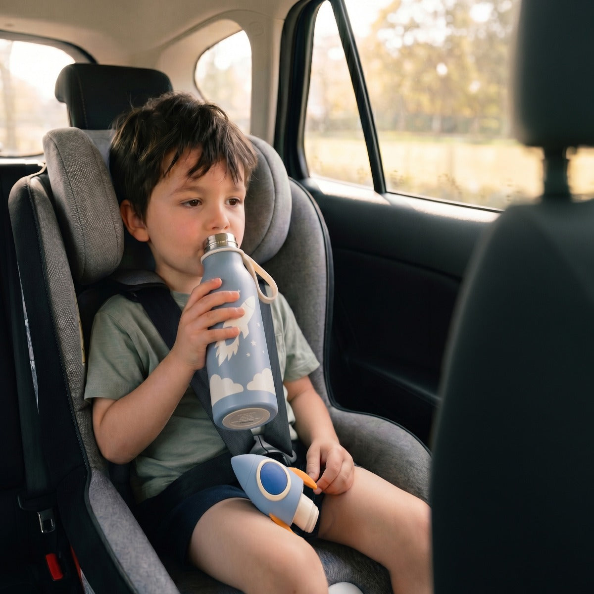 Zazu Kids Sticlă Termos din inox pentru copii 400ml ZAZU Fun Fox, otel inoxidabil 304, 0 luni+