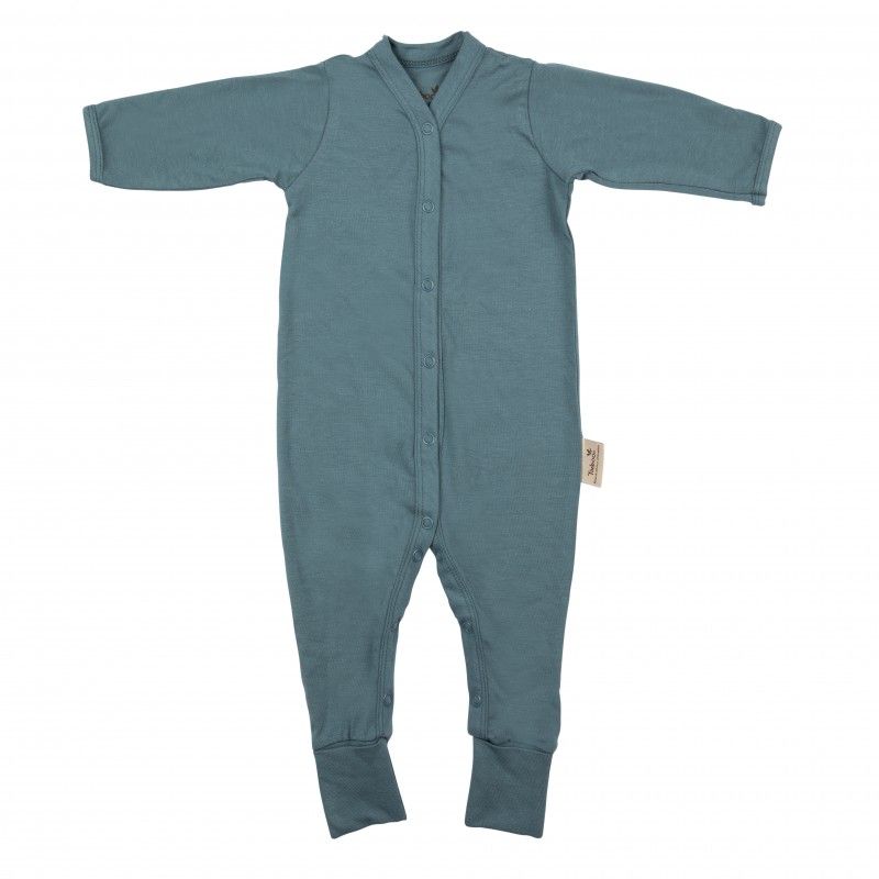 Long-Sleeved Bamboo Bodysuit, Marine 62-68