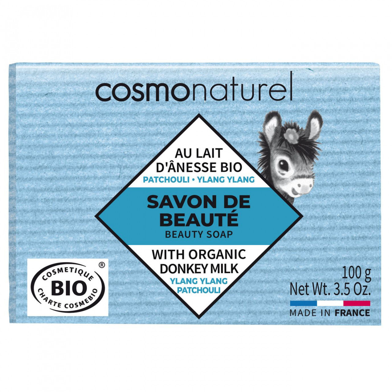 COSMO NATUREL Organic Donkey Milk, Patchouli, and Ylang-Ylang Soap