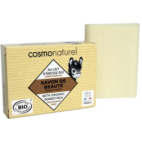 Organic Donkey Milk and Shea Butter Soap, Fragrance-Free 100 g COSMO NATUREL