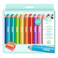 Set 12 creioane colorate cu ascutitoare, Djeco