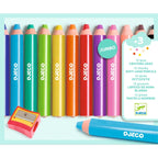 Set 12 creioane colorate cu ascutitoare, Djeco