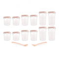 Set 12 recipiente gradate cu 2 lingurite Miniland Terra 200, 250 si 330 ml