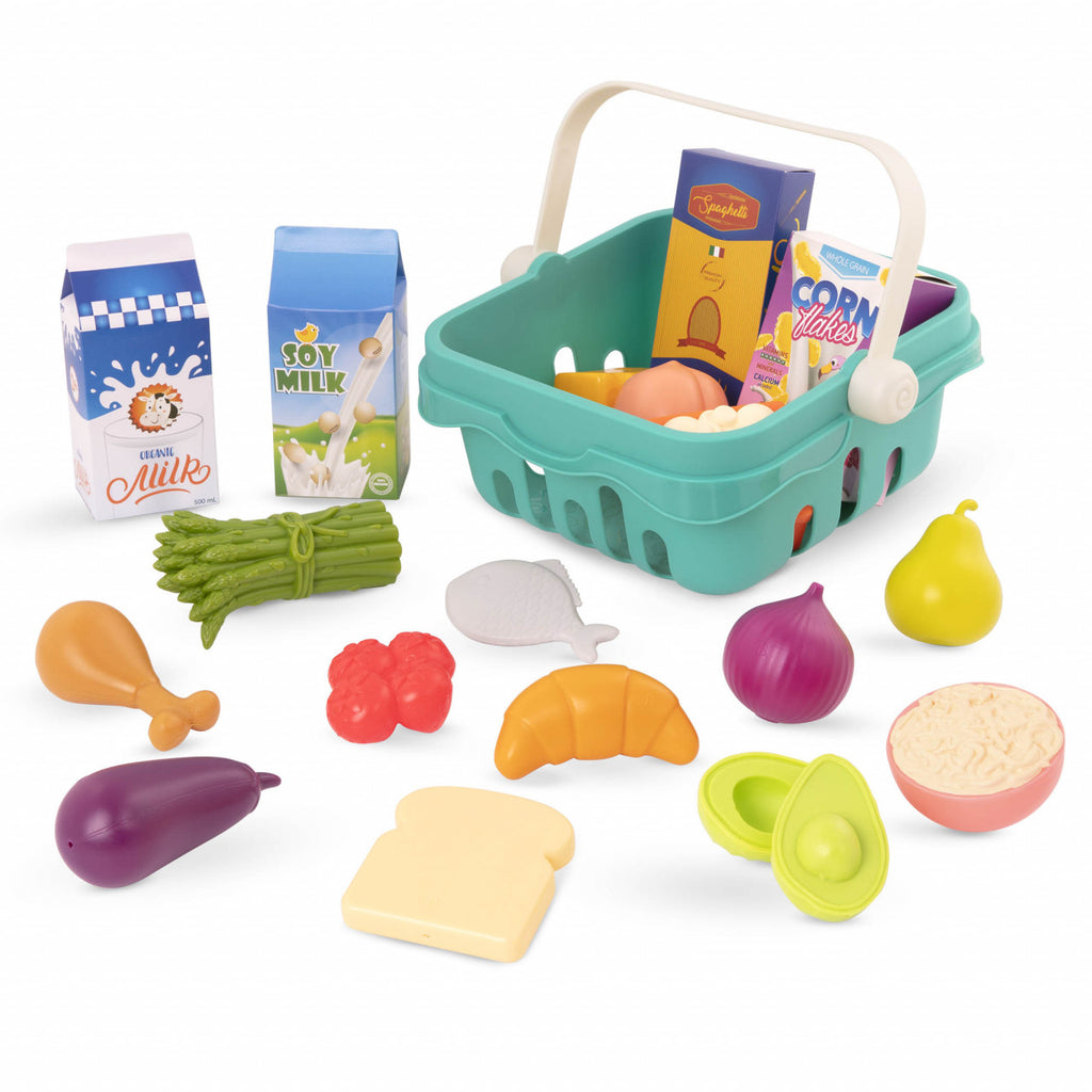 B.Toys 18-Piece Shopping Basket Set
