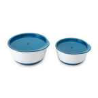 Set of 2 Food Bowls with Lid Navy 200 & 360 ml