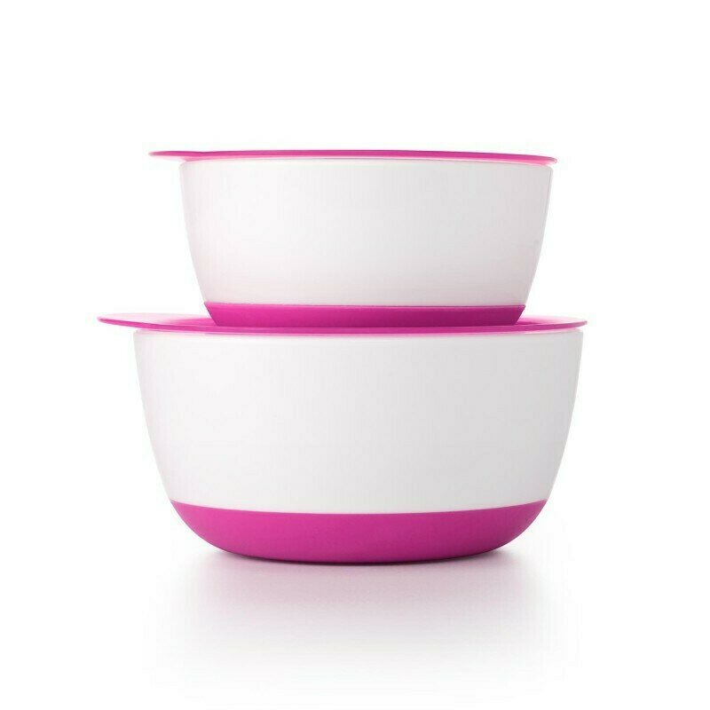 Set 2 Boluri Alimentare cu Capac Roz 200 & 360 ml