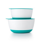 Set of 2 Food Bowls with Lid Teal 200 & 360 ml