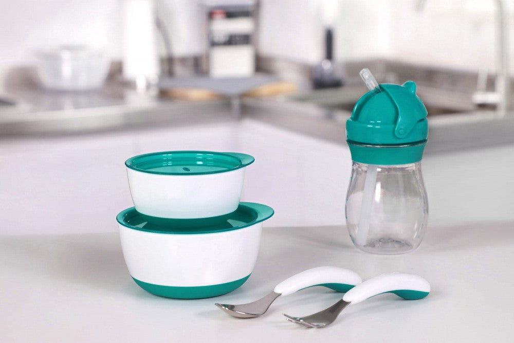 Set 2 Boluri Alimentare cu Capac Teal 200 & 360 ml