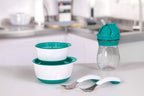 Set of 2 Food Bowls with Lid Teal 200 & 360 ml