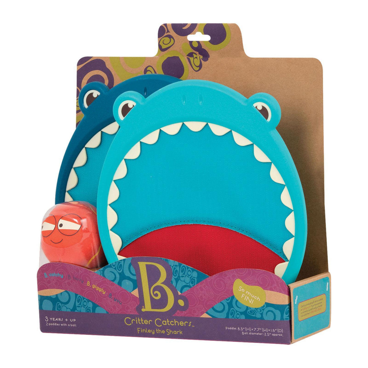 Set of 2 Velcro Shark B.Toys Paddles