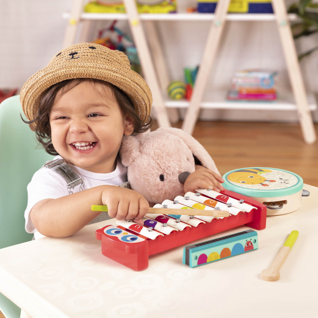 Set 3 instrumente muzicale din lemn B.Toys