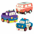 Set 3 mini masinute - politie, jeep si duba retro B.Toys