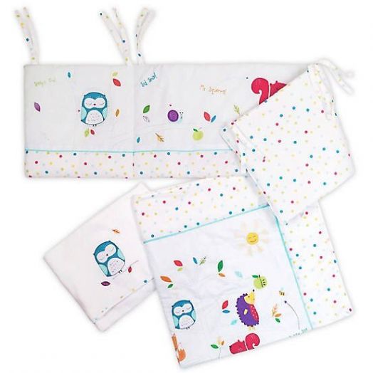 3-Piece Cot Bedding Set Sleepy Forest Friends 35-140