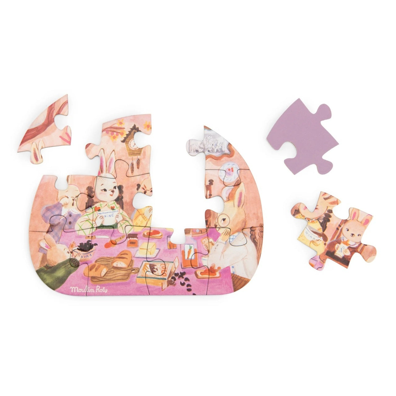 Set 4 mini puzzle-uri O zi perfecta, Moulin Roty