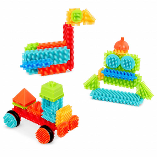 Battat Set 50 cuburi de construit plastic multicolor, peste 2 ani, cu tepi moi pentru copii
