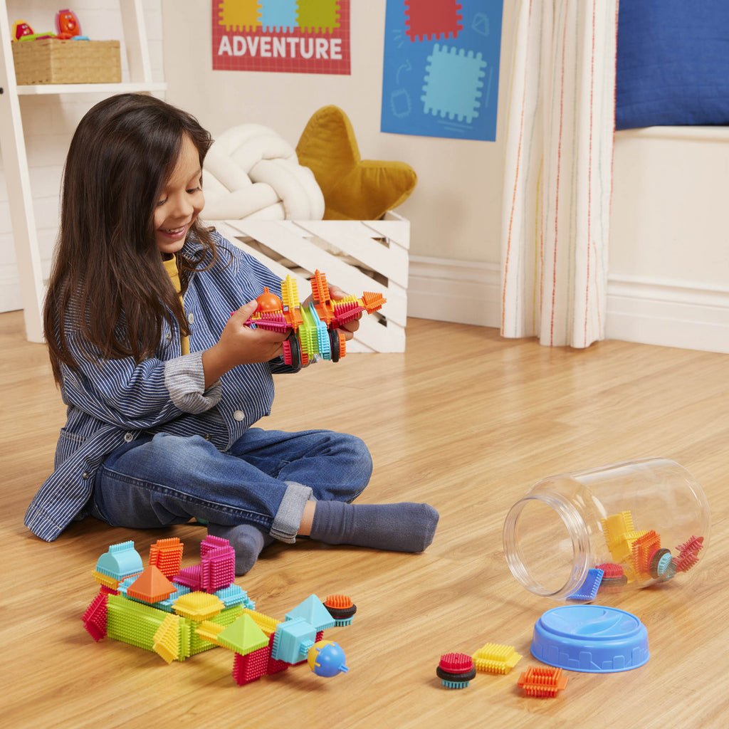 Set 80 cuburi de construit albastru Battat