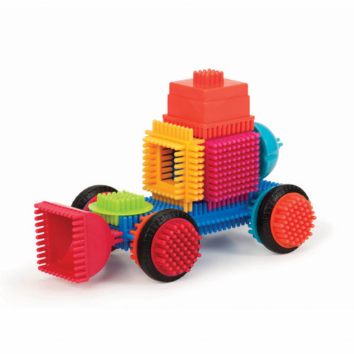 Battat Set 80 cuburi de construit verde plastic pentru copii peste 2 ani cu tepi moi