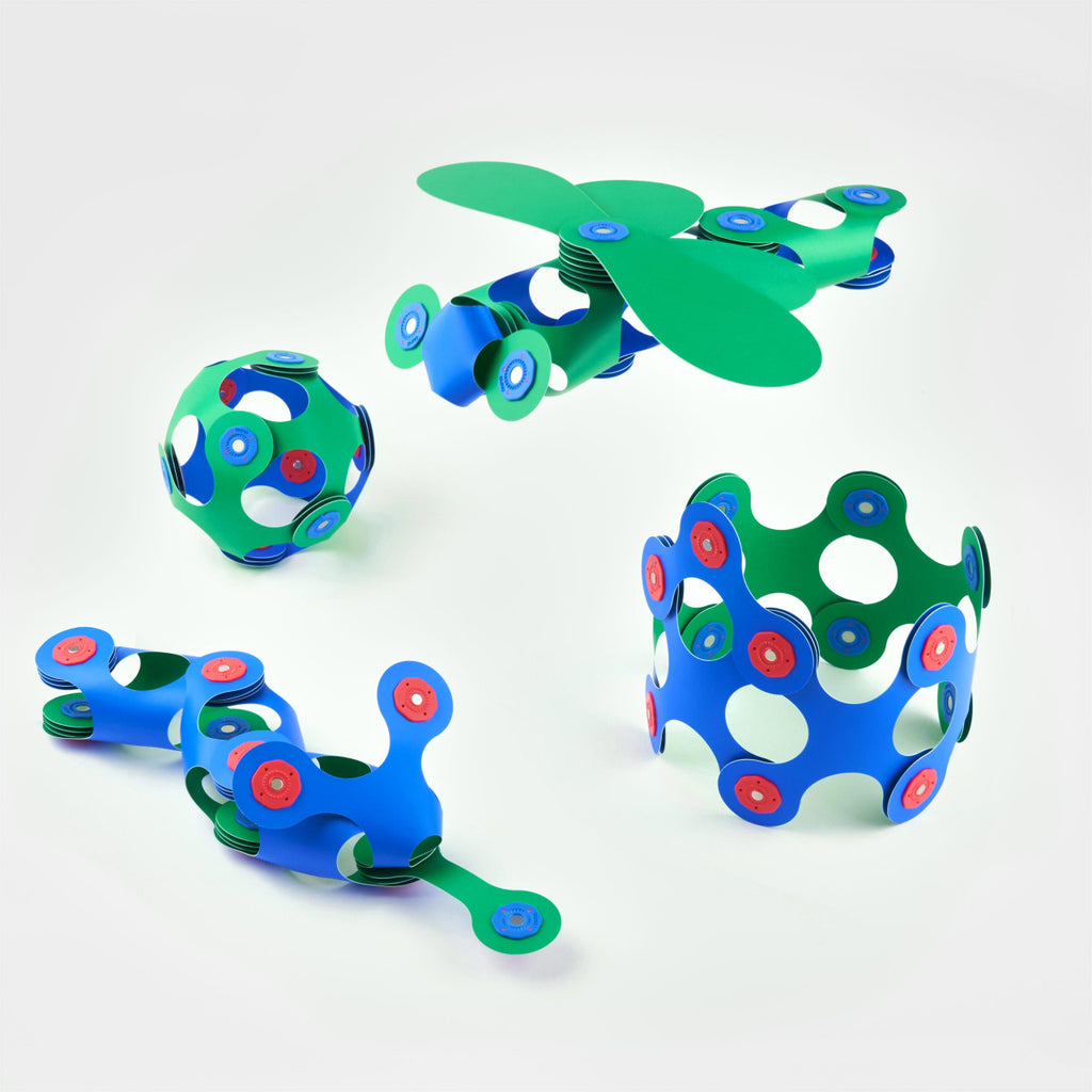 Set Clixo de construit cu magnet, Itsy pack Blue-Green 18