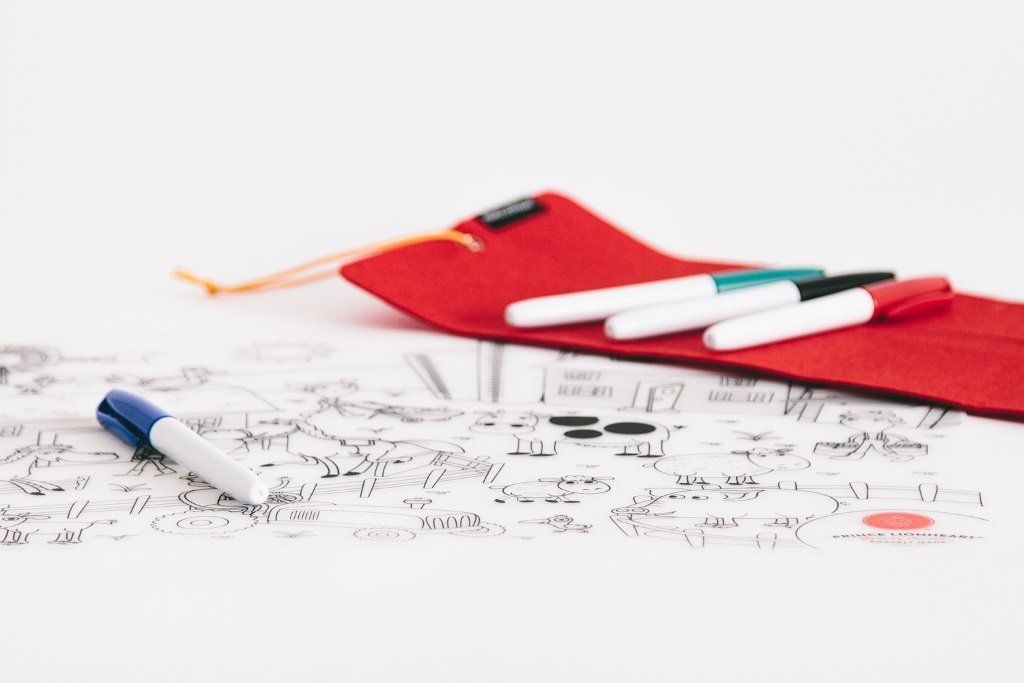Complete Drawing Set with Reusable Silicone Farm Mat