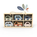 Set de 6 masinute din lemn, Speedy Monkey