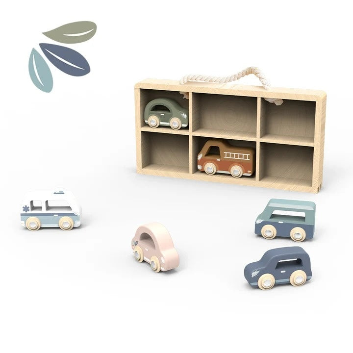 Set de 6 masinute din lemn, Speedy Monkey