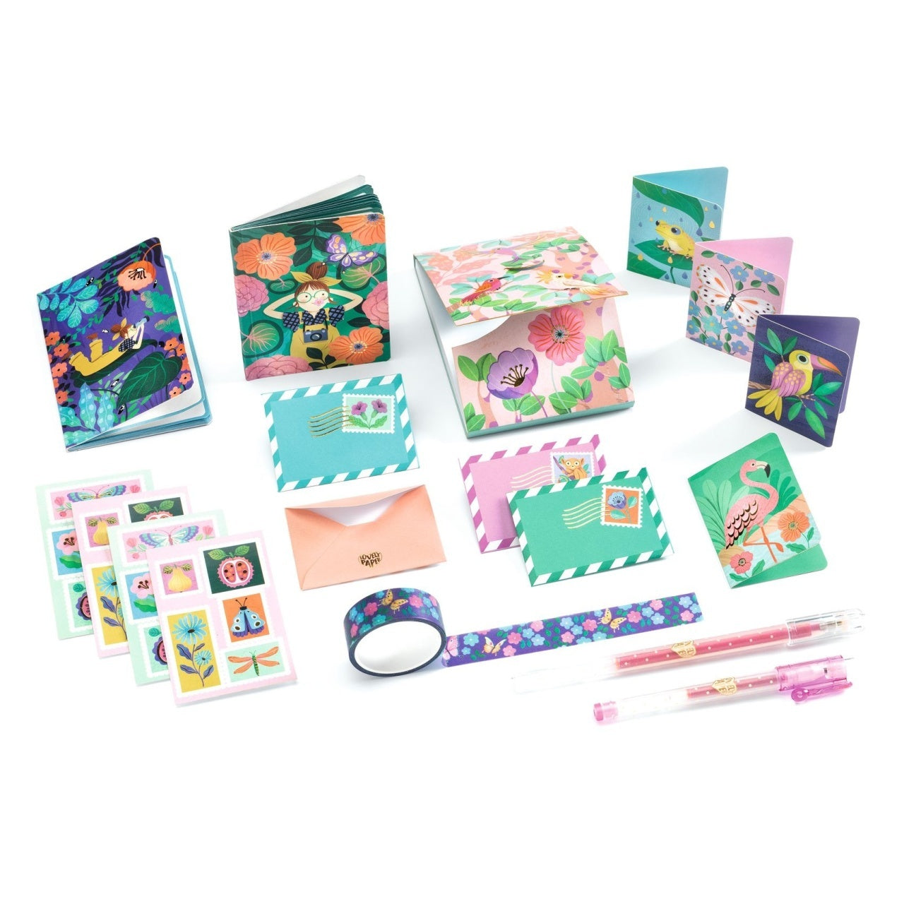 Set de papetarie Marie cu design tropical, Djeco