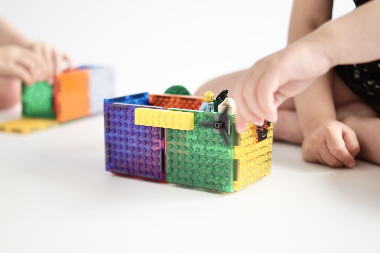 Set magnetic de construit Brick Tiles 16 piese, Cleverclixx