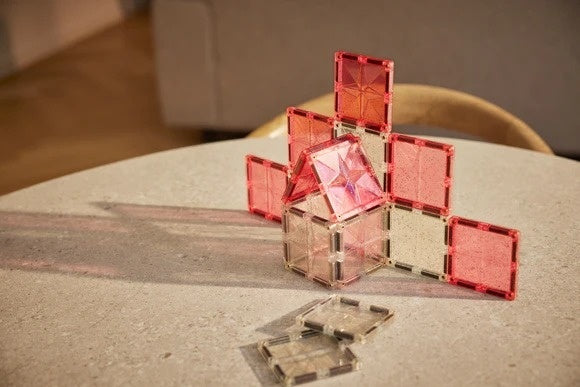 Set magnetic de construit cu placi stralucitoare, Cleverclixx