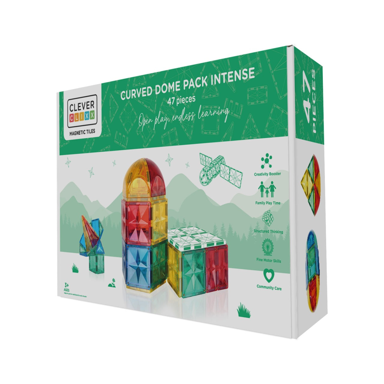 Set magnetic de construit Dome 47 piese, Cleverclixx