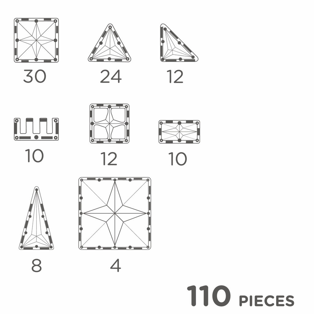 Set magnetic de construit Inventiv 110 piese, Cleverclixx