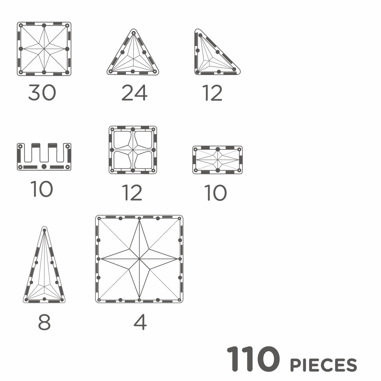 Set magnetic de construit Inventiv 110 piese, Cleverclixx